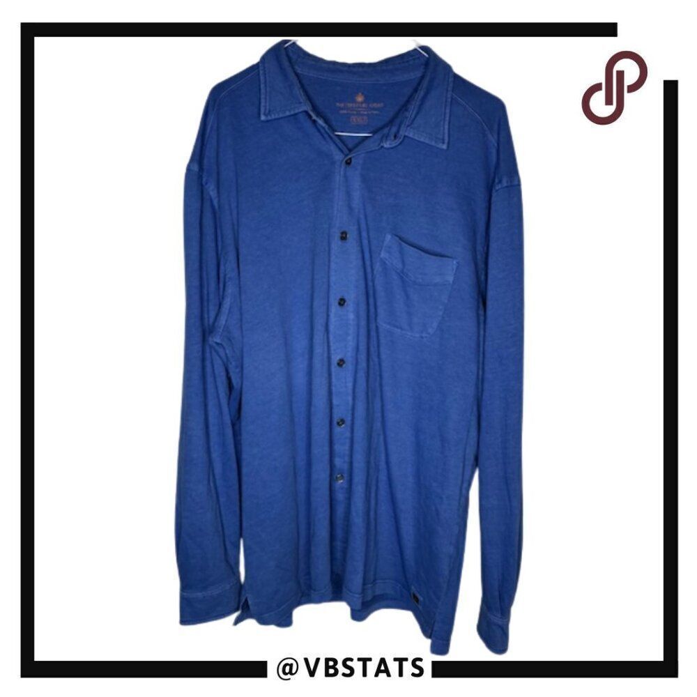 The Territory Ahead Royal Long Sleeve Pocket Button Down in Size XXL-Tall